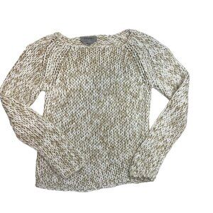 Sportmax Sweater Ladies Cable Knit Chunky Cream and Tan Size MED Made in Italy